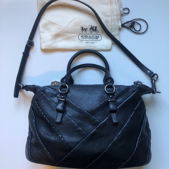 Coach Madison Diagonal Python Purse - Picture 2 of 7